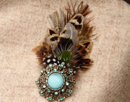 Game Feather Brooch